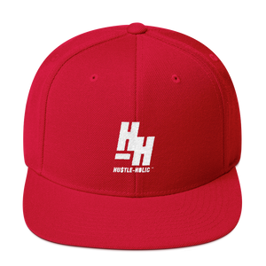 Hustleholic Snapback Hat, White Logo - Hustleholic Wear