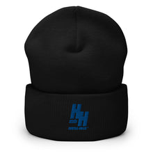 Load image into Gallery viewer, Cuffed Beanie Embroidered Blue logo - Hustleholic Wear