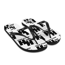 Load image into Gallery viewer, Hustleholic Flip-Flops: Black on White - Hustleholic Wear