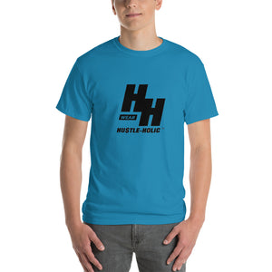 Men's Short-sleeve T-shirt, Classic Black Logo - Hustleholic Wear