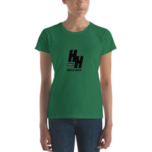 Load image into Gallery viewer, Women&#39;s short-sleeve Hustleholic Tee black logo - Hustleholic Wear