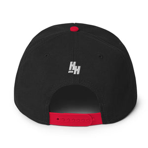 Hustleholic Snapback Hat: Embroidered White Logo - Hustleholic Wear