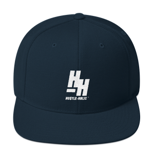 Hustleholic Snapback Hat, White Logo - Hustleholic Wear