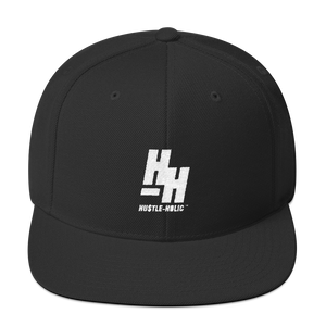 Hustleholic Snapback Hat, White Logo - Hustleholic Wear