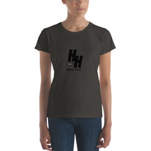 Load image into Gallery viewer, Women&#39;s short-sleeve Hustleholic Tee black logo - Hustleholic Wear