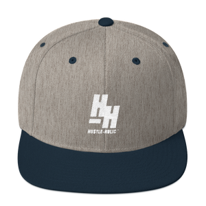 Hustleholic Snapback Hat, White Logo - Hustleholic Wear