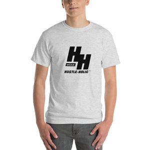 Men's Short-sleeve T-shirt, Classic Black Logo - Hustleholic Wear