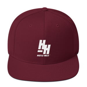 Hustleholic Snapback Hat, White Logo - Hustleholic Wear