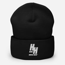 Load image into Gallery viewer, Cuffed Beanie Embroidered White logo - Hustleholic Wear