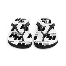 Load image into Gallery viewer, Hustleholic Flip-Flops: Black on White - Hustleholic Wear