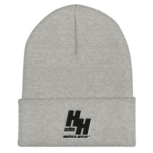 Cuffed Beanie Embroidered Black logo - Hustleholic Wear