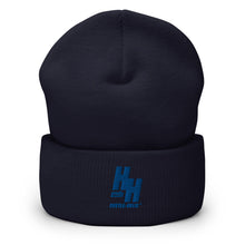 Load image into Gallery viewer, Cuffed Beanie Embroidered Blue logo - Hustleholic Wear