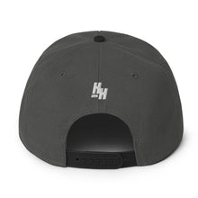 Load image into Gallery viewer, Hustleholic Snapback Hat: Embroidered White Logo - Hustleholic Wear