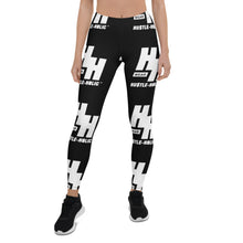 Load image into Gallery viewer, Hustleholic Ladies Leggings: Black with White Logo - Hustleholic Wear