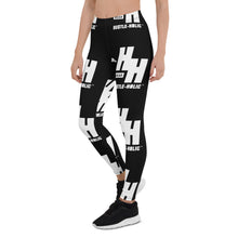 Load image into Gallery viewer, Hustleholic Ladies Leggings: Black with White Logo - Hustleholic Wear