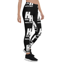 Load image into Gallery viewer, Hustleholic Ladies Leggings: Black with White Logo - Hustleholic Wear