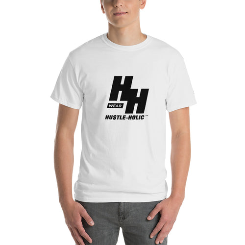 Men's Short-sleeve T-shirt, Classic Black Logo - Hustleholic Wear