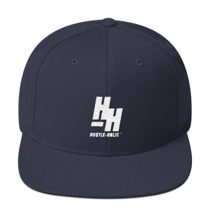 Hustleholic Snapback Hat, White Logo - Hustleholic Wear