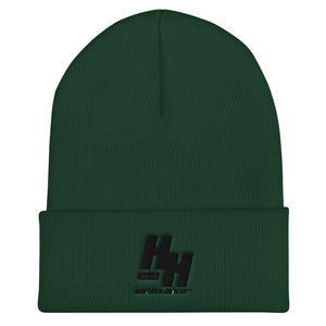 Cuffed Beanie Embroidered Black logo - Hustleholic Wear