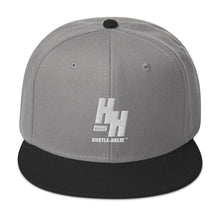 Load image into Gallery viewer, Hustleholic Snapback Hat: Embroidered White Logo - Hustleholic Wear