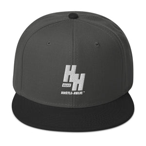 Hustleholic Snapback Hat: Embroidered White Logo - Hustleholic Wear