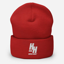 Load image into Gallery viewer, Cuffed Beanie Embroidered White logo - Hustleholic Wear