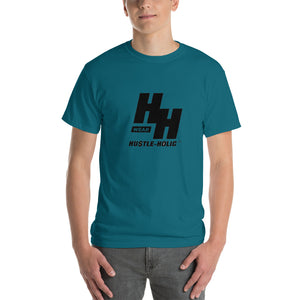 Men's Short-sleeve T-shirt, Classic Black Logo - Hustleholic Wear