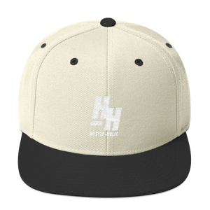 Hustleholic Snapback Hat, White Logo - Hustleholic Wear