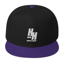 Load image into Gallery viewer, Hustleholic Snapback Hat: Embroidered White Logo - Hustleholic Wear