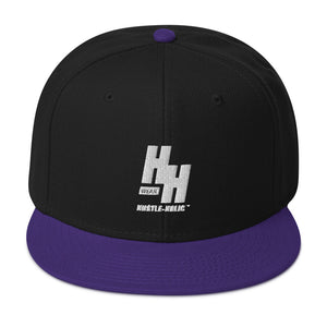 Hustleholic Snapback Hat: Embroidered White Logo - Hustleholic Wear