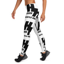 Load image into Gallery viewer, Hustleholic Ladies Leggings: White with Black Logo - Hustleholic Wear