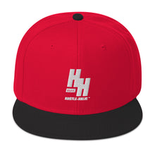 Load image into Gallery viewer, Hustleholic Snapback Hat: Embroidered White Logo - Hustleholic Wear