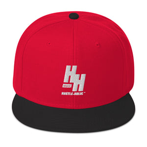 Hustleholic Snapback Hat: Embroidered White Logo - Hustleholic Wear