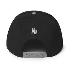 Load image into Gallery viewer, Hustleholic Snapback Hat: Embroidered White Logo - Hustleholic Wear