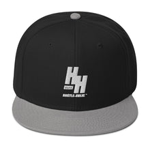 Load image into Gallery viewer, Hustleholic Snapback Hat: Embroidered White Logo - Hustleholic Wear