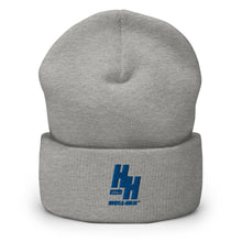 Load image into Gallery viewer, Cuffed Beanie Embroidered Blue logo - Hustleholic Wear