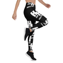 Load image into Gallery viewer, Hustleholic Ladies Leggings: Black with White Logo - Hustleholic Wear