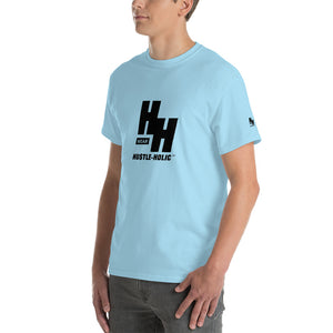 Men's Short-sleeve T-shirt, Classic Black Logo - Hustleholic Wear