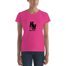 Load image into Gallery viewer, Women&#39;s short-sleeve Hustleholic Tee black logo - Hustleholic Wear