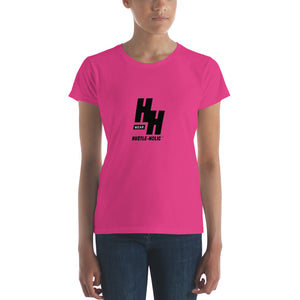 Women's short-sleeve Hustleholic Tee black logo - Hustleholic Wear