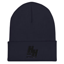 Load image into Gallery viewer, Cuffed Beanie Embroidered Black logo - Hustleholic Wear