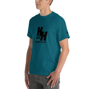 Men's Short-sleeve T-shirt, Classic Black Logo - Hustleholic Wear