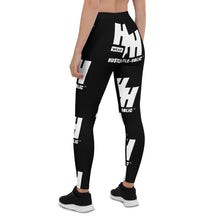 Load image into Gallery viewer, Hustleholic Ladies Leggings: Black with White Logo - Hustleholic Wear