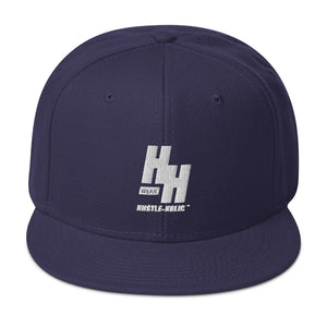 Hustleholic Snapback Hat: Embroidered White Logo - Hustleholic Wear