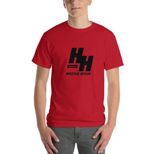 Men's Short-sleeve T-shirt, Classic Black Logo - Hustleholic Wear