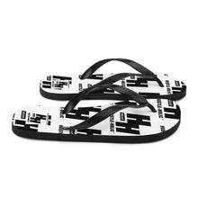 Load image into Gallery viewer, Hustleholic Flip-Flops: Black on White - Hustleholic Wear