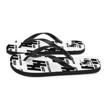 Load image into Gallery viewer, Hustleholic Flip-Flops: Black on White - Hustleholic Wear