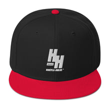 Load image into Gallery viewer, Hustleholic Snapback Hat: Embroidered White Logo - Hustleholic Wear