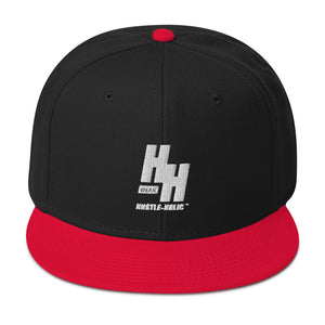 Hustleholic Snapback Hat: Embroidered White Logo - Hustleholic Wear