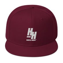 Load image into Gallery viewer, Hustleholic Snapback Hat: Embroidered White Logo - Hustleholic Wear